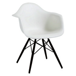 Vitra Eames DAW 43cm Armchair White / Dark Maple